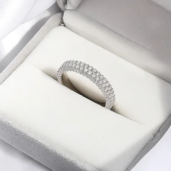 DRring 2.5 cttw Minden Moissanite Gyűrűk a Nők Teljes Enternity Csillogó Megfelelő Diamond Zenekar Sterling Ezüst S925 Ékszerek GRA