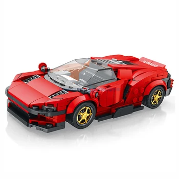 Sebesség Klasszikus Piros Sport Autó Modell építőkövei MOC 11027 High-Tech Jármű Tégla DIY játékkészletet, a Gyerekek, a Fiúk Karácsonyi Ajándék