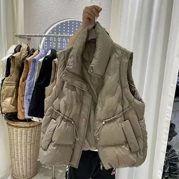 2023 Divat Le Mellény A Nők Luxus Designer Ujjatlan Kabát 90% - Os Kacsa Le Gilet Őszi Téli Koreai Női Mellény