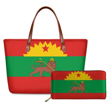 Táska Női kétrészes Táska Kombináció Vicces Zászló A Oromo Emberek Oromoo Táska Bőr Pénztárca High Street Fashion