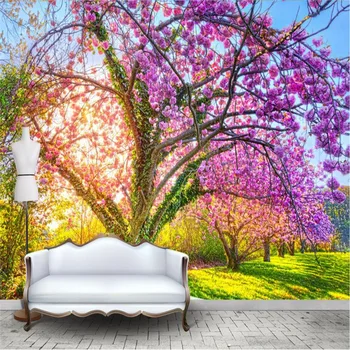 beibehang fotó tapéta egyedi tapéta Gyönyörű kert, cseresznyevirág cseresznyefa szőlő háttérben nagy falfestmények 3d freskó