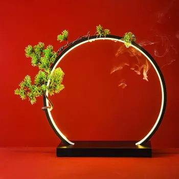 Szimulált mesterséges fa bonsai, otthon dekoráció, zöld növény modell, kézi kijelző fény, USB interfész, cserepes növény dísz
