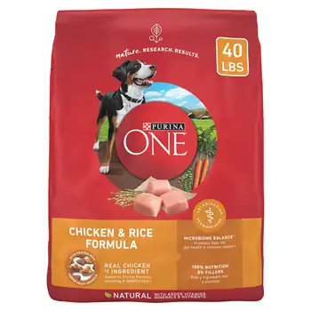 Purina ONE Plus Száraz kutyaeledel Felnőtt Kutyák számára, a Valódi Fehérje Gazdag Természetes Chicken & Rice Formula 40lb Táska