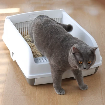 Félautomata, illetve félig zárt macska alom bin védelem mat macska lépcsőn Kína deodorization pet képzés homok medence termékek