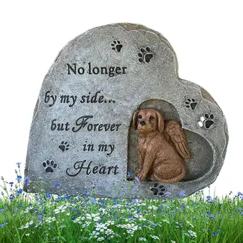 A kutya Sírt Jelölő Gyanta Pet Sírkő Síron Szív alakú Kutya Elvesztése Pet Szimpátia Ajándék Pet Memorial Garden Kő