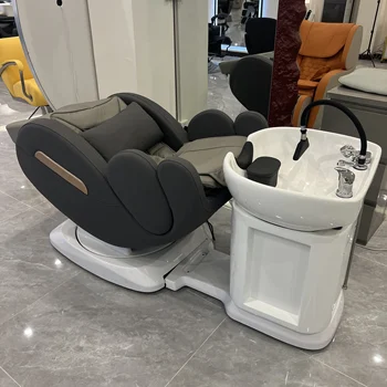 Okos high-end masszázs flush ágy Multi-funkcionális forgó sampon ágy szépségszalon fodrászat haj elektromos szék
