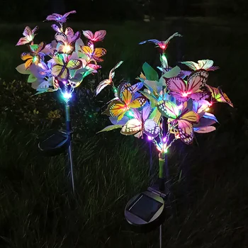 Szexi Karácsonyi Pillangó Fa LED Napelemes Lámpák Kültéri Vízálló Kert Kerti Lámpák House Party Dekoráció Éjszakai Fény 066