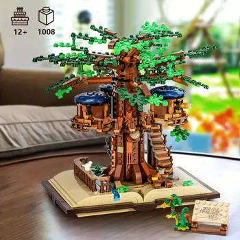 1008PCS Kreatív Fa Ház építőkövei Diy Moc Dzsungel Ház Street View Modell Tégla Asztali Kijelző nekünk szuper Ajándékok Gyerekek Játék