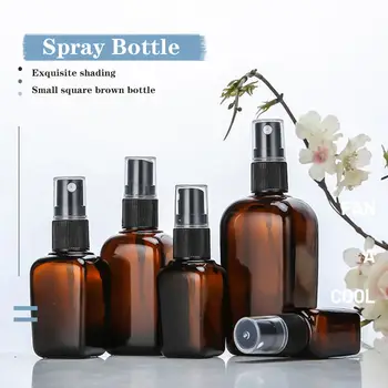 Hordozható Sötét Barna Spray Újratölthető Palack Tér illóolaj üveg Üveg Osztott Üveg Utazási Spray Kap Kozmetikai Üvegek
