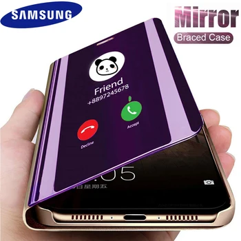 Smart Case Samsung Galaxy S20 Ultra Megjegyzés 10 S9 S8 S7 Plus Szélén Tükör Megtekintése Bőr Flip Cover Samsung Galaxy S10 5G S10E