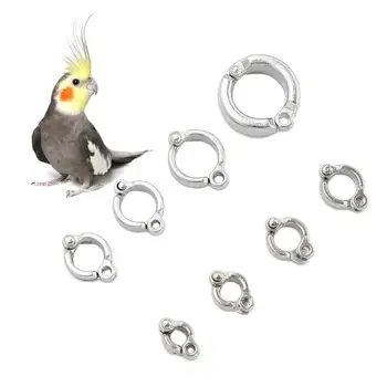 Minőségi Fém Papagáj Láb Gyűrűk Anti-Elveszett Anti Menekülő Madár Lába Gyűrűk Képzési Tevékenység Nyitó Klip Póráz Tartozékok Galamb