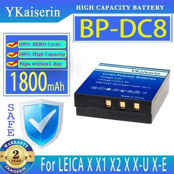 YKaiserin Akkumulátor BP-DC8 BPDC8 1800mAh A LEICA X Vario X1 X2 Typ113 X-U Typ113 X-E Typ102 Typ107 Kamera Volta