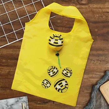 Újrafelhasználható Táska Tartós, Környezetbarát, Újrahasznosítható Összecsukható Bevásárló Táskák Rajzfilm Méhek Design Premium Tote az Egyszerű Bevásárlás