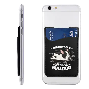 Anatómia Egy francia Bulldog mobiltelefon-Kártya tartó Vissza a Telefon Egyéni PU Bőr Francia Kutya Szerető Bot Pénztárca Ügy