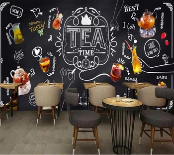 Egyéni háttérkép, 3D falfestmény, kézzel festett kréta tábla gyümölcs tea szabadidő bár teázó cafe TV háttér fal papírokat lakberendezés