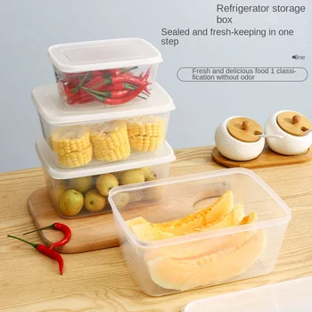 Hűtő-tároló doboz, nagy kapacitású átlátható, friss tároló doboz, konyha, tároló, lezárt üvegben, zöldség-gyümölcs