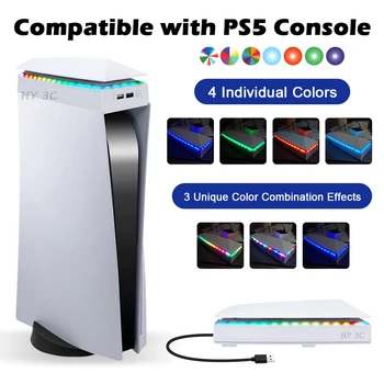 RGB Színes hűtőventilátor A PS5 Konzol Állítható szélsebesség hőelvezetés Hűtő Felső Por Bizonyíték Fedezze Ventilátor PS5 Fogadó