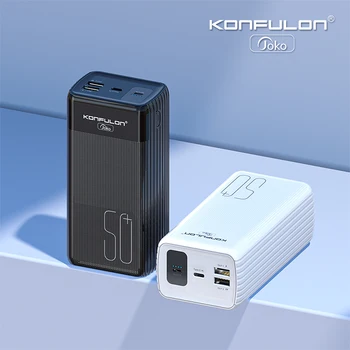 KONFULON 50000mAh Power Bank Teljesítményű Hordozható Kiegészítő Akkumulátor Töltő Nagy Kapacitású Powerbank a Xiaomi 13 iPhone 14