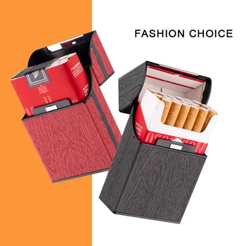 PU bőrtok a Szokásos Méretű Cigaretta Nehéz PC Esetekben A Fa Design Védeni Cigarettát A Nedves Crush Doboz, Tartozékok