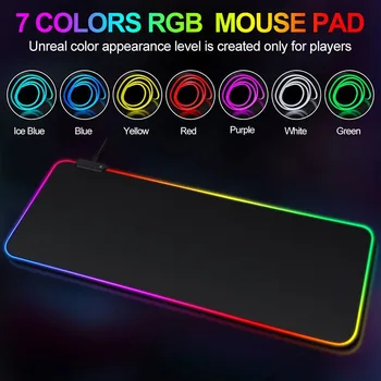RGB Túlméretes Gaming Mouse Pad Túlméretes Izzó Led Kiterjesztett Mousepad Csúszásmentes Gumi Alap Mouse Mat Billentyűzet Pad Asztal Mat