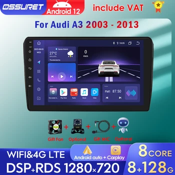 4G Android autórádió Hifi, Multimédia Lejátszó Audi A3 2003-2013 Autó Autoradio Audio GPS Navi Carplay AI Hang 2 DIN