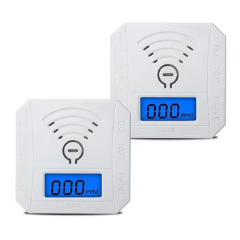 Szén-Monoxid Érzékelő Beállítása 2Pack, CO Gáz Monitor Alarm LCD Digitális Kijelző, Illetve a Hang Figyelmeztetést, CO Riasztó