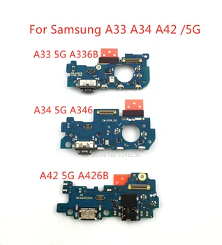 1db USB Töltő Port Töltő Samsung Galaxy A33 5G A336B V34 5G A346 A346B A42 5G A426B Alap Csatlakozó Helyére Rész