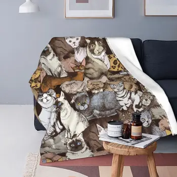 Évjárat Macskák Flanel Takaró Textil Dekoráció Állat Kisállat Szerető Lélegző Szuper Meleg Dobja Takaró az Ágy, Kanapé, Szőnyeg Darab