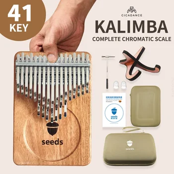 41 Kulcsok Szakmai Kromatikus Kalimba 3 Réteg Hüvelykujj Zongora Calimba Keyboard Hangszer, A Tanulási Könyv Karácsonyi Ajándék