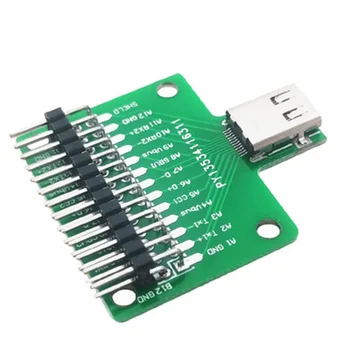 USB 3.1 kábel teszt testület 24PIN c-típusú C Típusú Női Csatlakozó jack DIP Adapter Csatlakozó Hegesztett PCB Átalakító Pin-testület