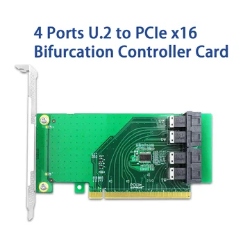 XIC PE3163-4I 4 Port U. 2 PCIe x16 Elágazás Vezérlő Kártya