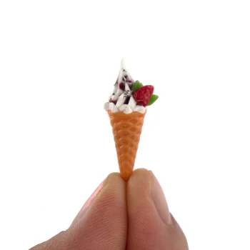 1/12 babaház Mini jégkrém Szimuláció Édes Kúp Élelmiszer-Modell Játékok Mini Dekoráció Babaház Tartozékok