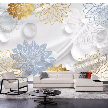 wellyu fal papírokat lakberendezés saját háttérképet a Modern minimalista divat absztrakt ékszerek lotus háttér fal behang