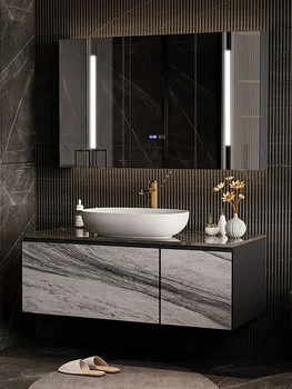 Fény luxus fürdőszoba szekrény kombinált szekrény, intelligens arc mosás, kézi mosás, mosdó