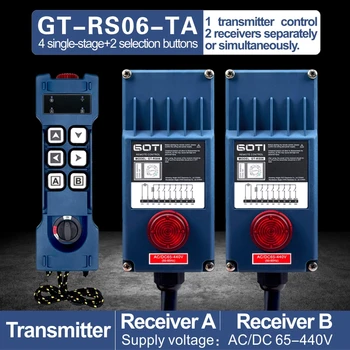 GT-RS06-TA Ipari Vezeték nélküli Távirányító GOTI 4 Egy Működnek a Gombok + 2 Kapcsoló Gombok külön-Külön, vagy Egyszerre