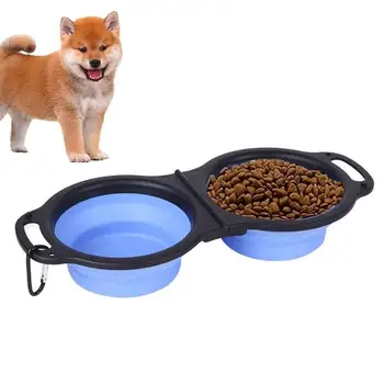 Állateledel, Víz Adagoló Összecsukható Élelmiszer Tál Kutyák Portable Pet Etetés Eszközök Macskák Élelmiszer-Tulajdonosok Kisállat Kiegészítők Pet Eszközök