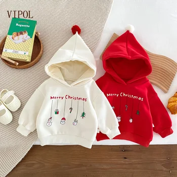 VIPOL Gyermekek őszi-téli kapucnis, illetve polár kapucnis baba aranyos Karácsonyi kirándulás ruhák