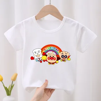 Forró Eladó Anpanman, valamint Baikinman Gyerekek T-shirt Rajzfilm Gyerekeknek Ruhát Nyári Lány Ruha Fiú Rövid Ujjú póló