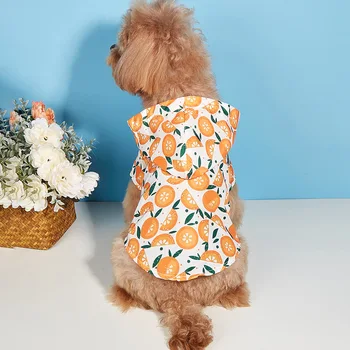 Pet esőkabát kapucnis pulóver gyümölcs, narancs minta nyomtatás kutya vagy macska univerzális gyártó nagykereskedelmi kisállat ruha